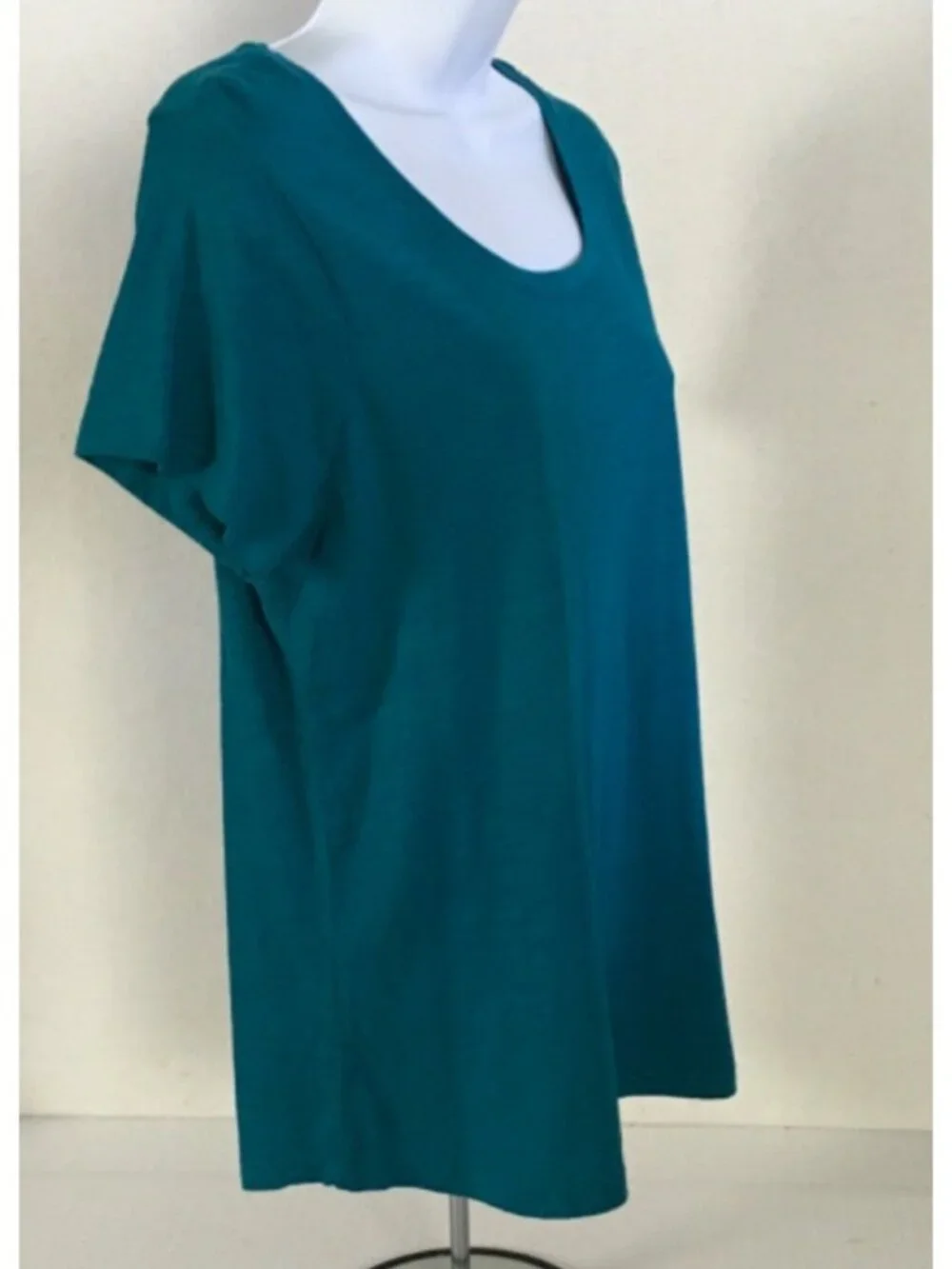 Eddie Bauer T shirt Women Size M Blue Scoop Neckline Short Sleeves Cotton Modal - Picture 3 of 13